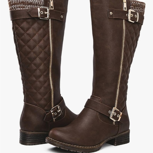 Global Win Shoes - NWT Globalwin Women’s Quilted Knee High Riding Boots